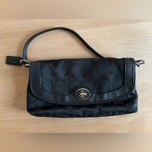 Coach Signature Black Campbell Large Wristlet